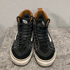 Vans Black and Brown High-Top Sneakers M9/W10.5